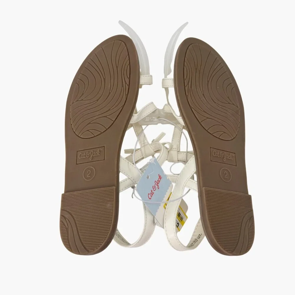 NEW Cat & Jack Kids' Aria Bow Sandals -  Ivory - Size 2
